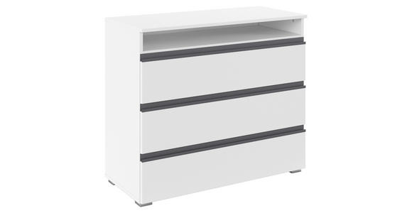 KOMMODE in 93/81/42 cm - Silberfarben/Graphitfarben, Trend, Holzwerkstoff (93/81/42cm) - Xora