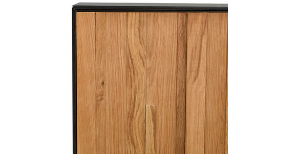 VITRINE  in furniert Eiche Schwarz, Eichefarben - Eichefarben/Schwarz, Trend, Glas/Holz (91,5/136/40cm) - Xora