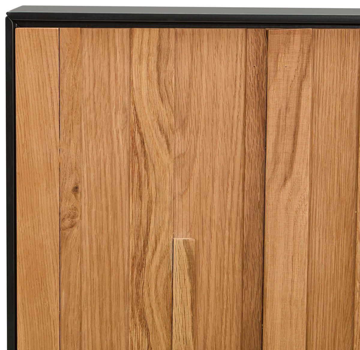 VITRINE  in furniert Eiche Schwarz, Eichefarben  - Eichefarben/Schwarz, Trend, Glas/Holz (91,5/136/40cm) - Xora