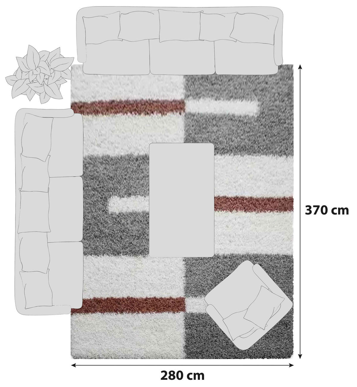 RYAMATTA 280/370 cm Gala 2505  - terrakotta, Design, textil (280/370cm) - Novel