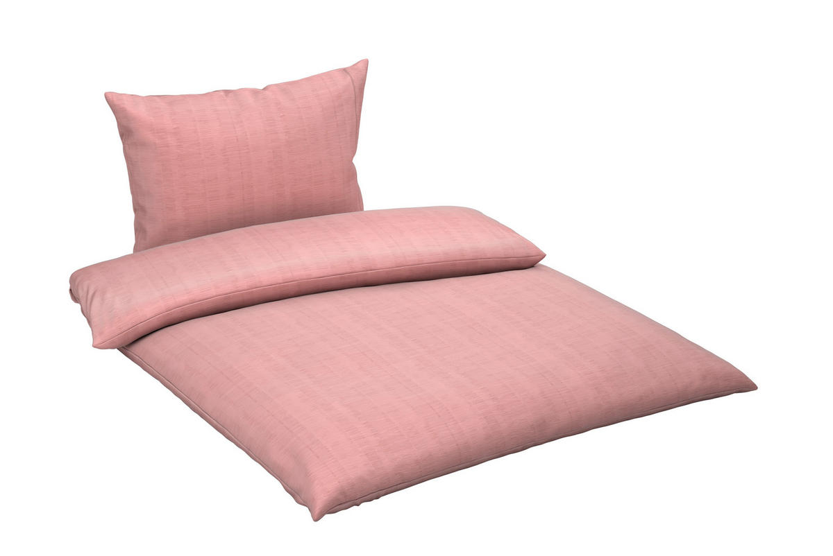 BETTWÄSCHE Mavie Satin 140/200 cm  - Pink/Silberfarben, KONVENTIONELL, Textil (140/200cm) - Esposa