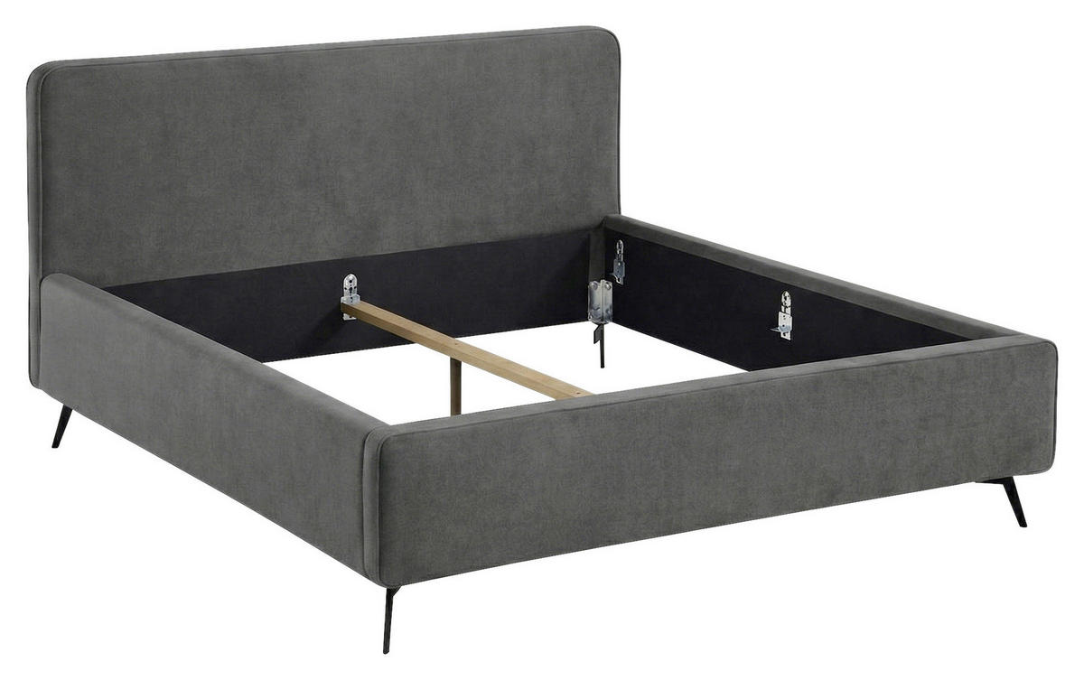 POLSTERBETT Anthrazit 200/200 cm  - Anthrazit/Schwarz, MODERN, Holz/Textil (200/200cm) - MID.YOU