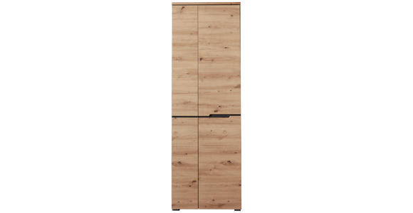 GARDEROBENSCHRANK in 65/198/38 cm - Graphitfarben/Eiche Artisan, Design, Holzwerkstoff (65/198/38cm) - Voleo