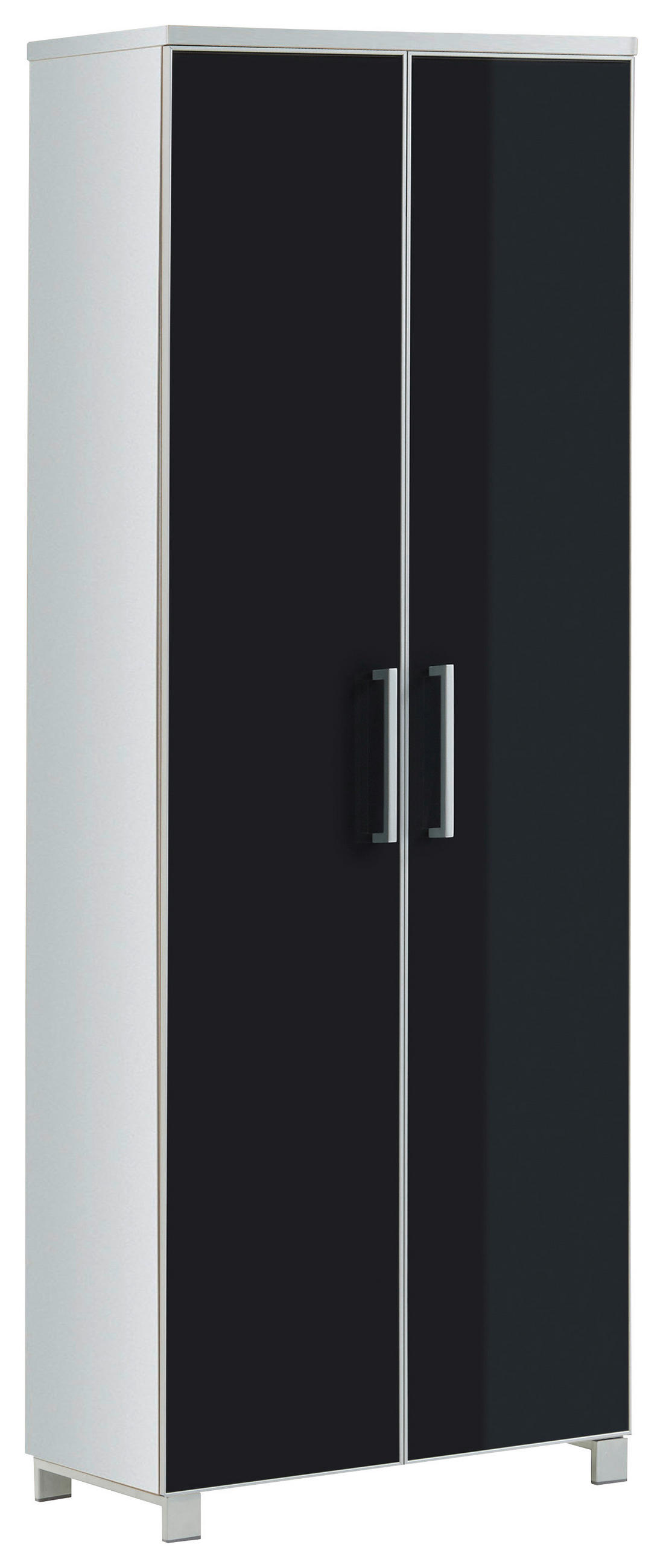 GARDEROBENSCHRANK Santina in 71/193/37 cm - Chromfarben/Weiss, Design, Glas/Holzwerkstoff (71/193/37cm) - Novel