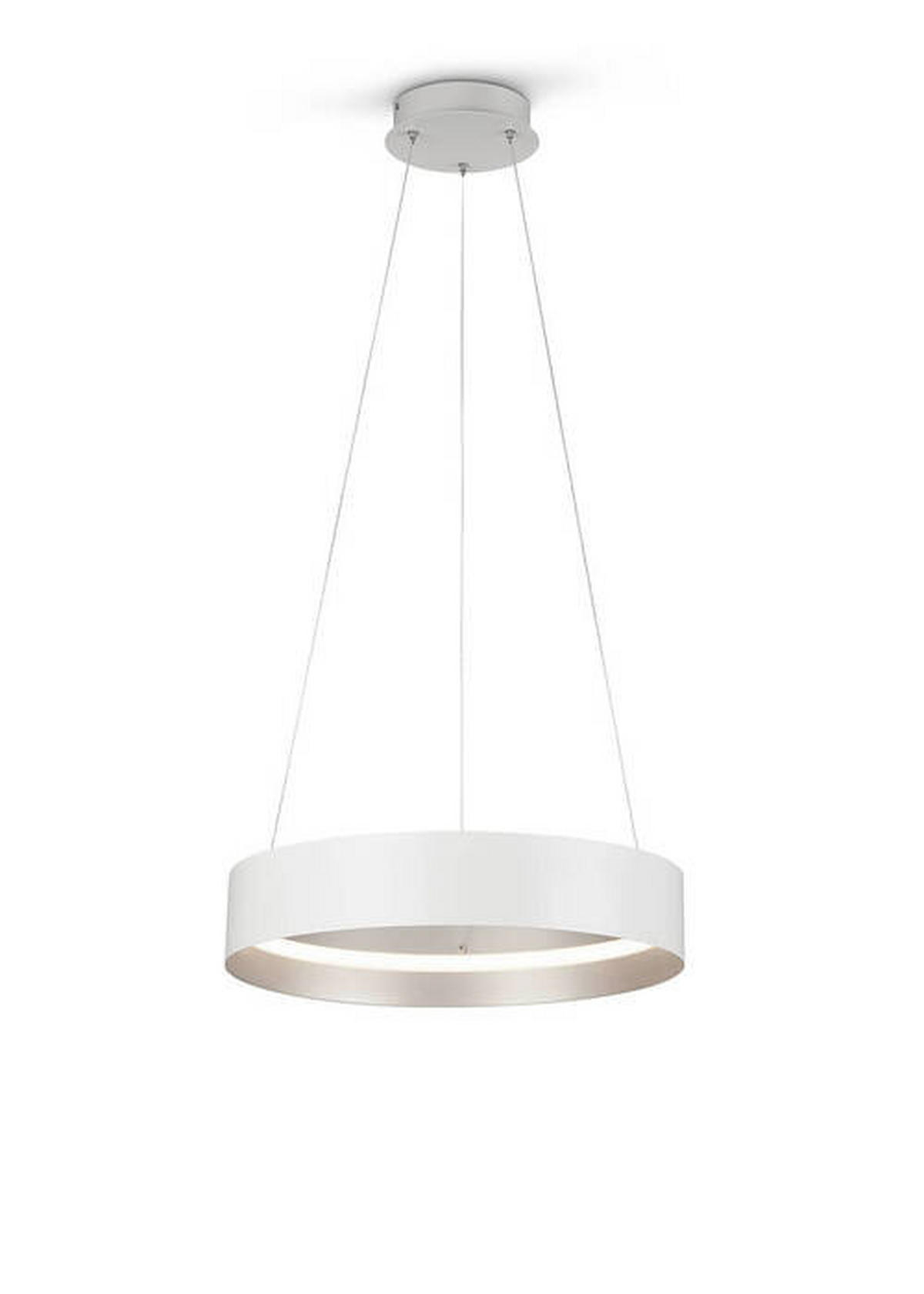 ZÁVESNÉ LED SVIETIDLO, 50/150 cm  - biela/strieborná, Design, kov (50/150cm) - Musterring