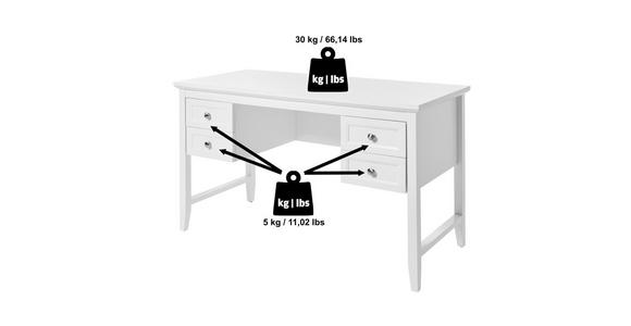 SCHREIBTISCH 130/59,6/76 cm in Weiß - Alufarben/Weiß, MODERN, Holzwerkstoff/Metall (130/59,6/76cm) - Novel