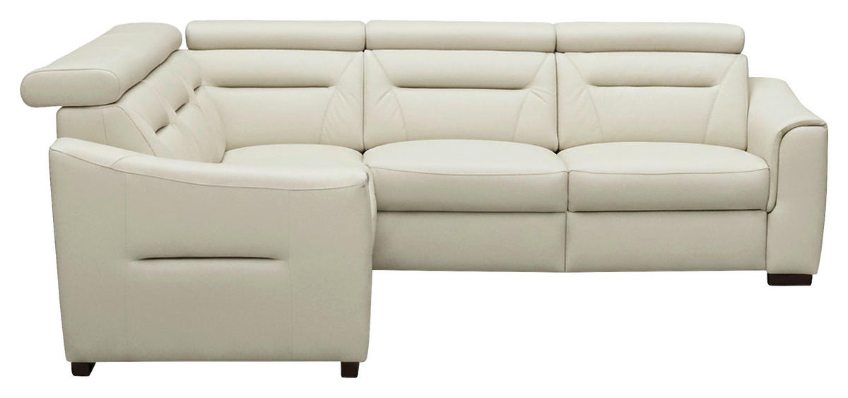 ECKSOFA Lederlook Echtleder Creme  - Wengefarben/Creme, Design, Leder/Holz (260/260cm) - Celina Home