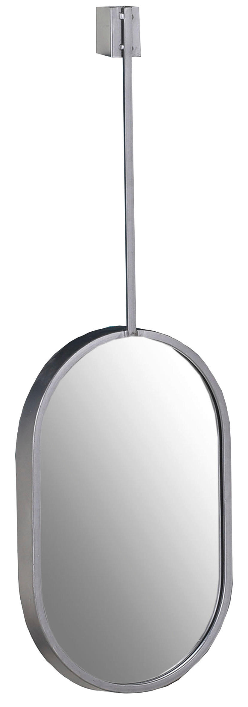 WANDSPIEGEL 25,5/76/4 cm    in oval  - Chromfarben, Trend, Glas/Metall (25,5/76/4cm)