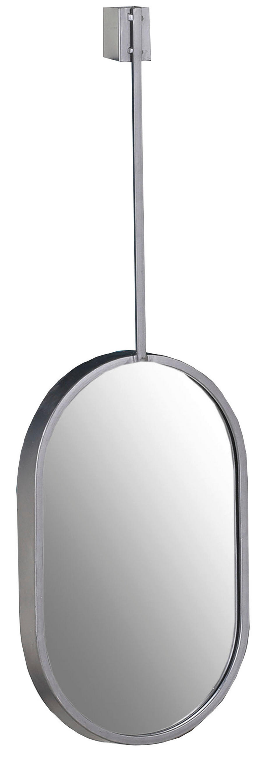 WANDSPIEGEL 25,5/76/4 cm    in oval  - Chromfarben, Trend, Glas/Metall (25,5/76/4cm)
