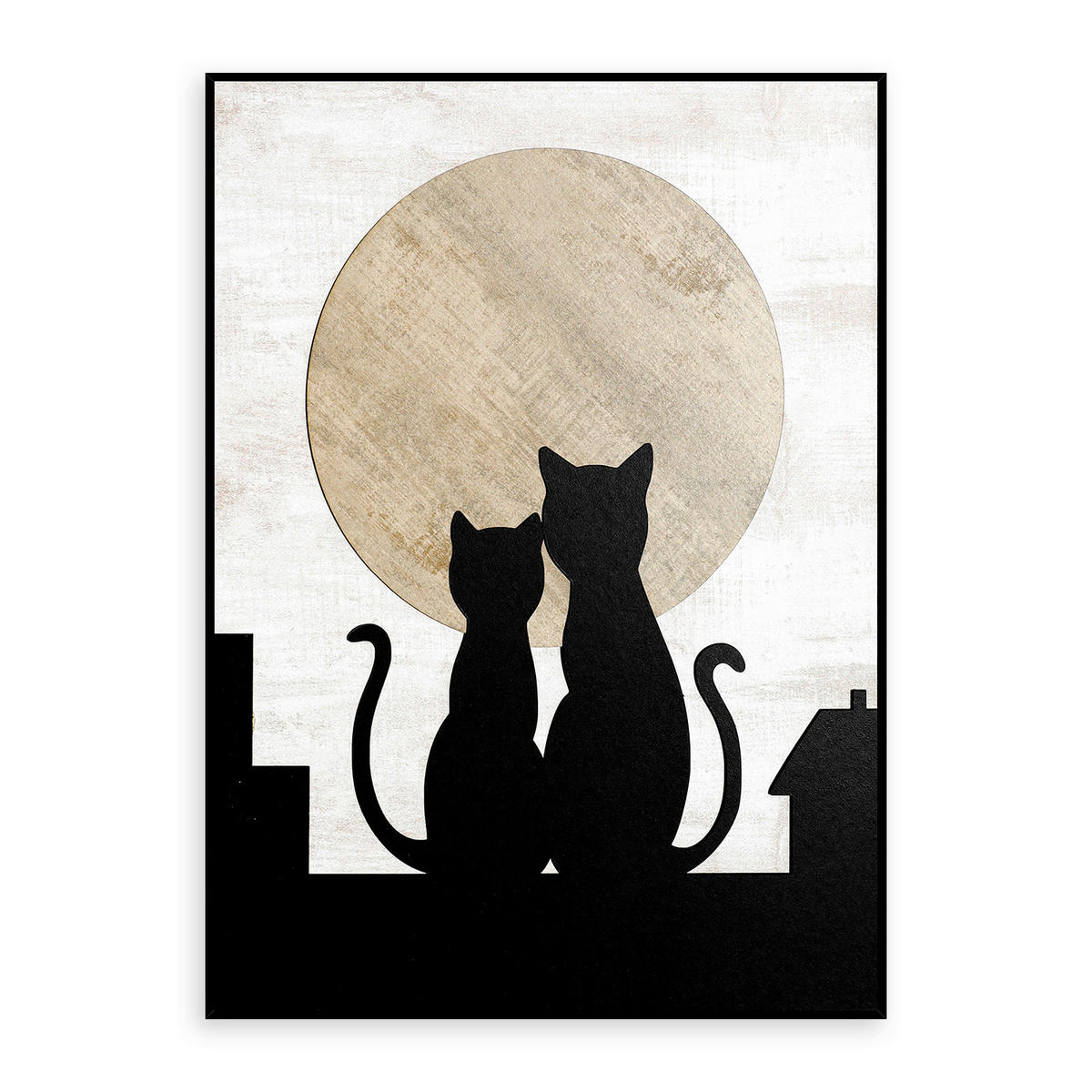 HOLZBILD Tiere 51,5/71,5 cm  - Multicolor/Schwarz, Design, Papier/Holzwerkstoff (51,5/71,5cm) - Monee