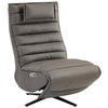 RELAXSESSEL Lederlook Echtleder Relaxfunktion, Fußteilverstellung, Nackenkissen    - Dunkelgrau/Schwarz, Design, Leder/Textil (68/108/84cm) - Stylife