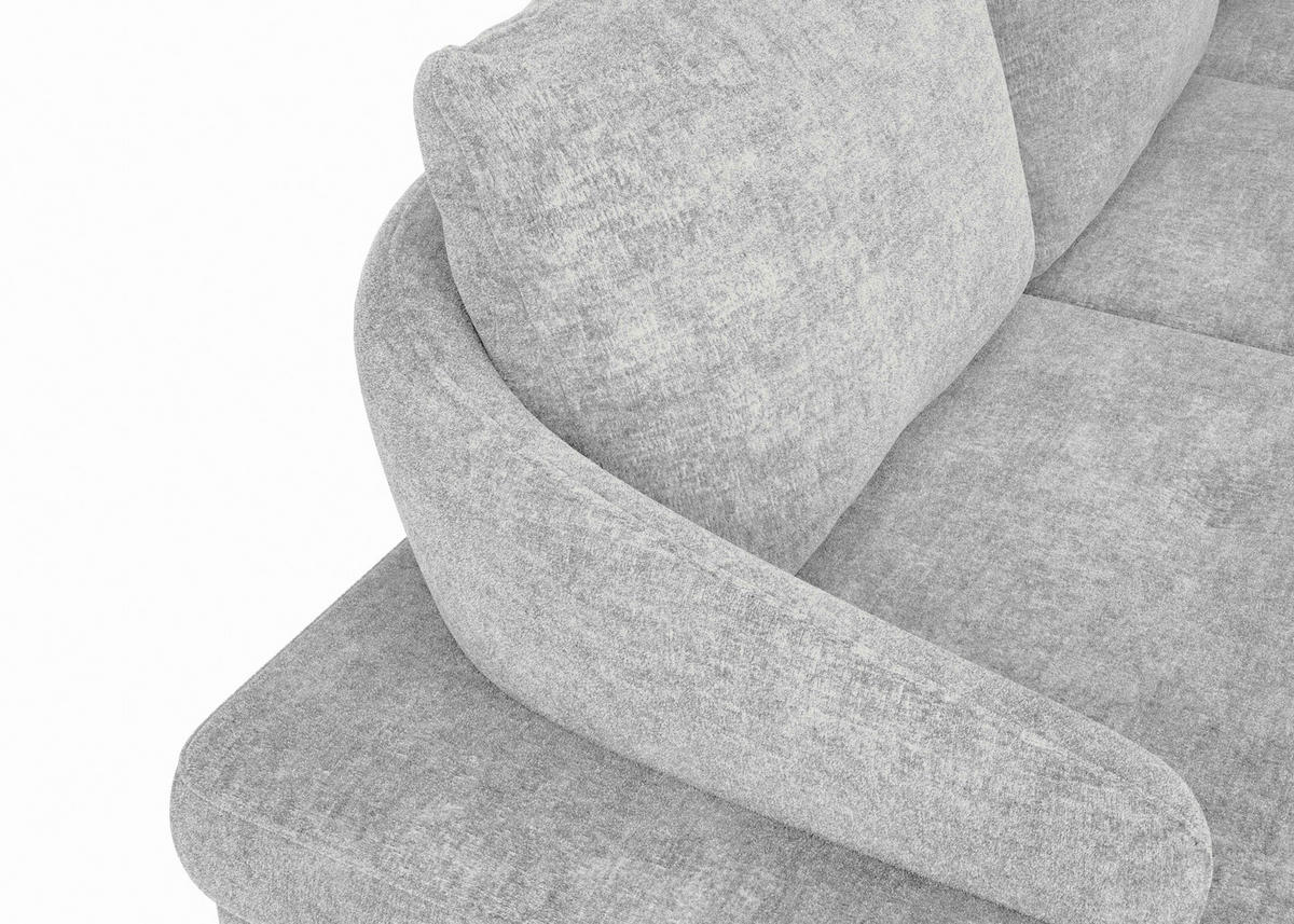 ECKSOFA in Webstoff Hellgrau  - Hellgrau/Schwarz, Konventionell, Textil/Metall (293/183cm) - Carryhome