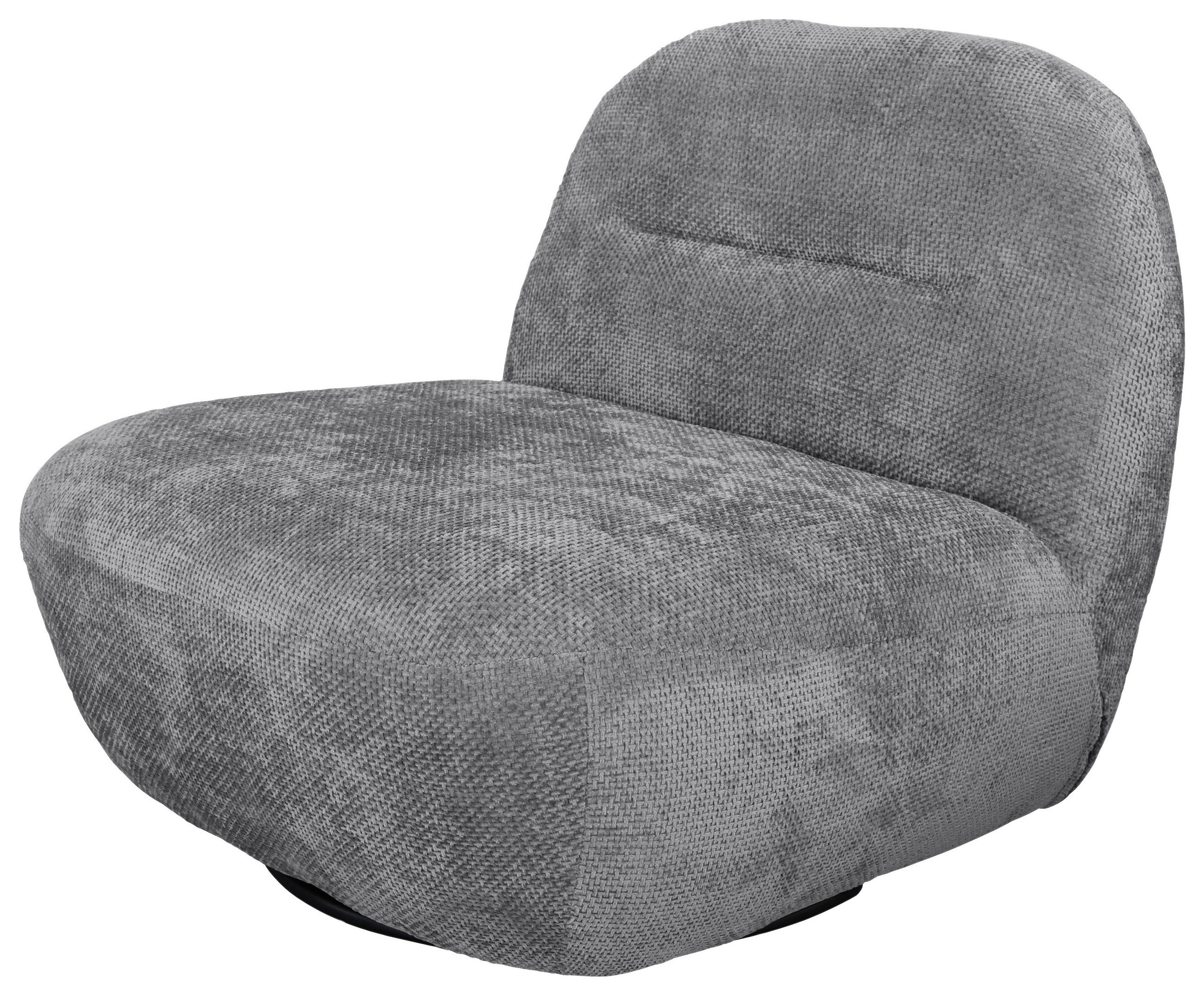 SESSEL in Struktur Grau  - Schwarz/Grau, Basics, Textil/Metall (85/74/85cm) - Livetastic