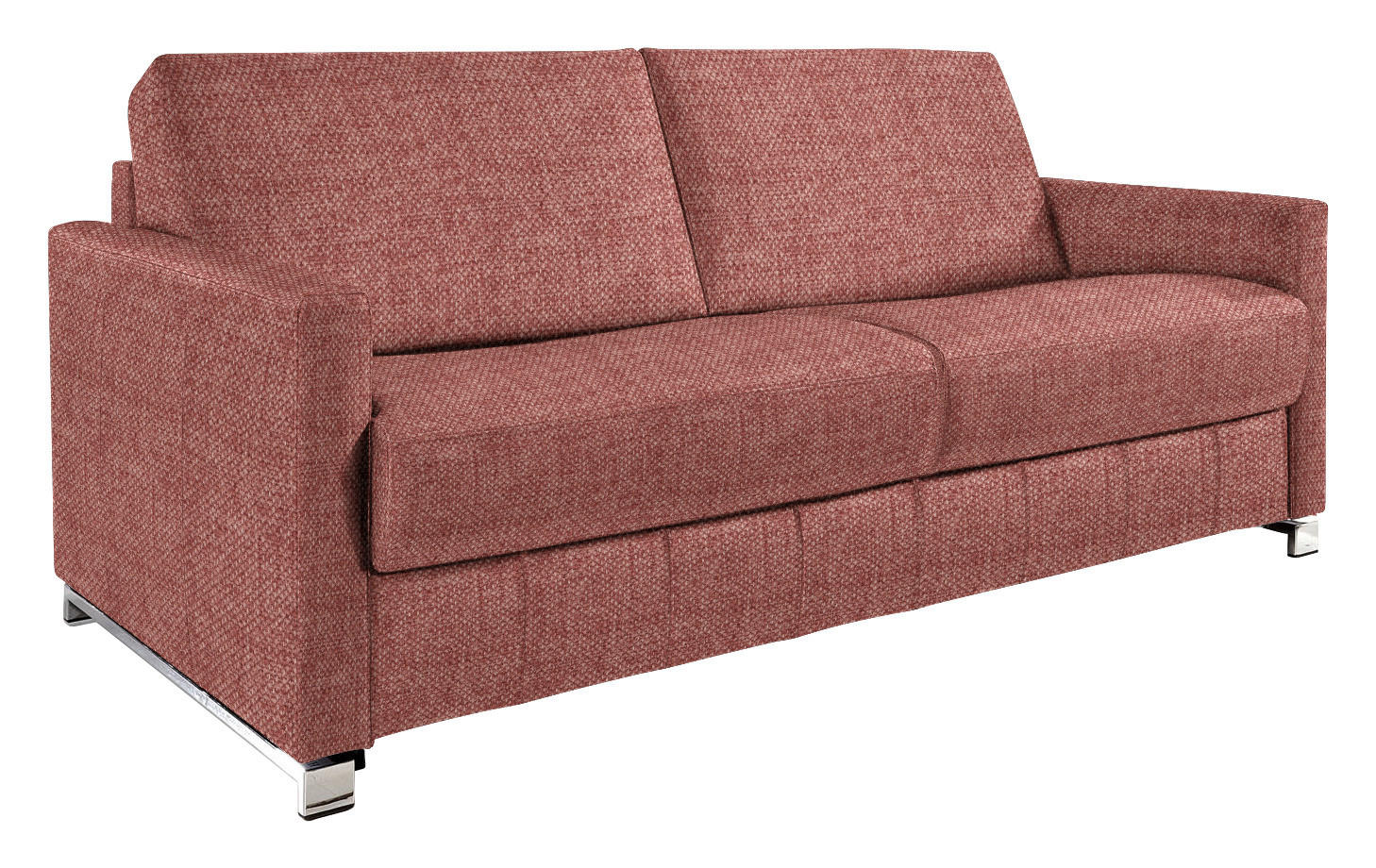 SCHLAFSOFA in Textil Hellrot  - Chromfarben/Hellrot, Design, Textil/Metall (185/84/100cm) - Bali
