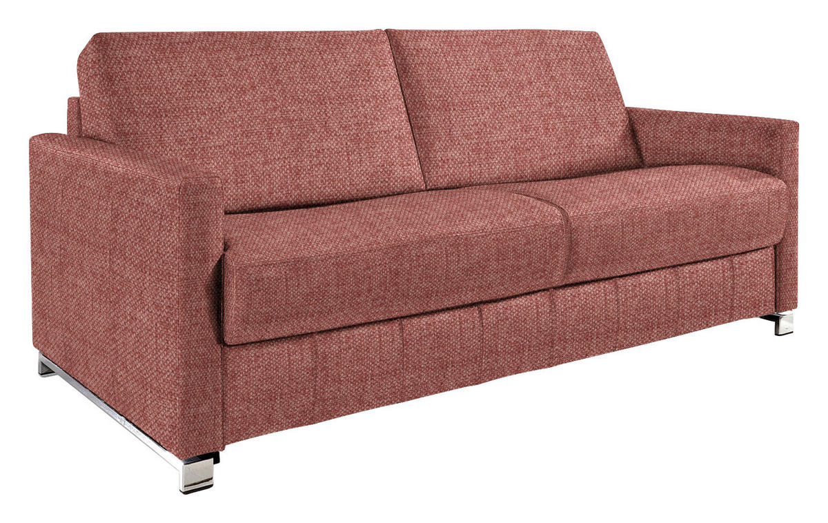 SCHLAFSOFA in Textil Hellrot  - Chromfarben/Hellrot, Design, Textil/Metall (185/84/100cm) - Bali
