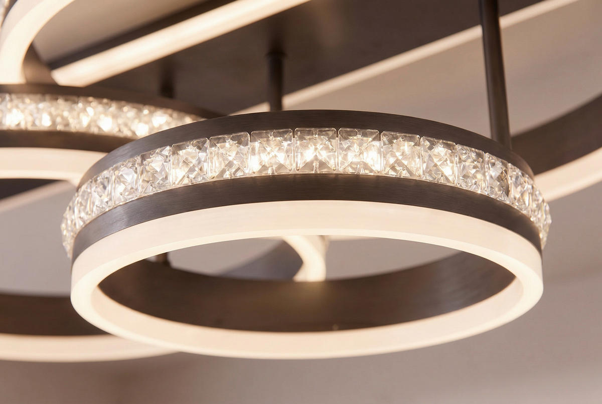 LED-DECKENLEUCHTE 80/50/21,5 cm  - Klar/Titanfarben, Design, Kunststoff/Metall (80/50/21,5cm)