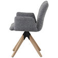 ARMLEHNSTUHL  Stoffauswahl, Sitzfläche 180° drehbar Struktur  Grau  - Eichefarben/Grau, Design, Holz/Textil (58/85/64cm) - Carryhome