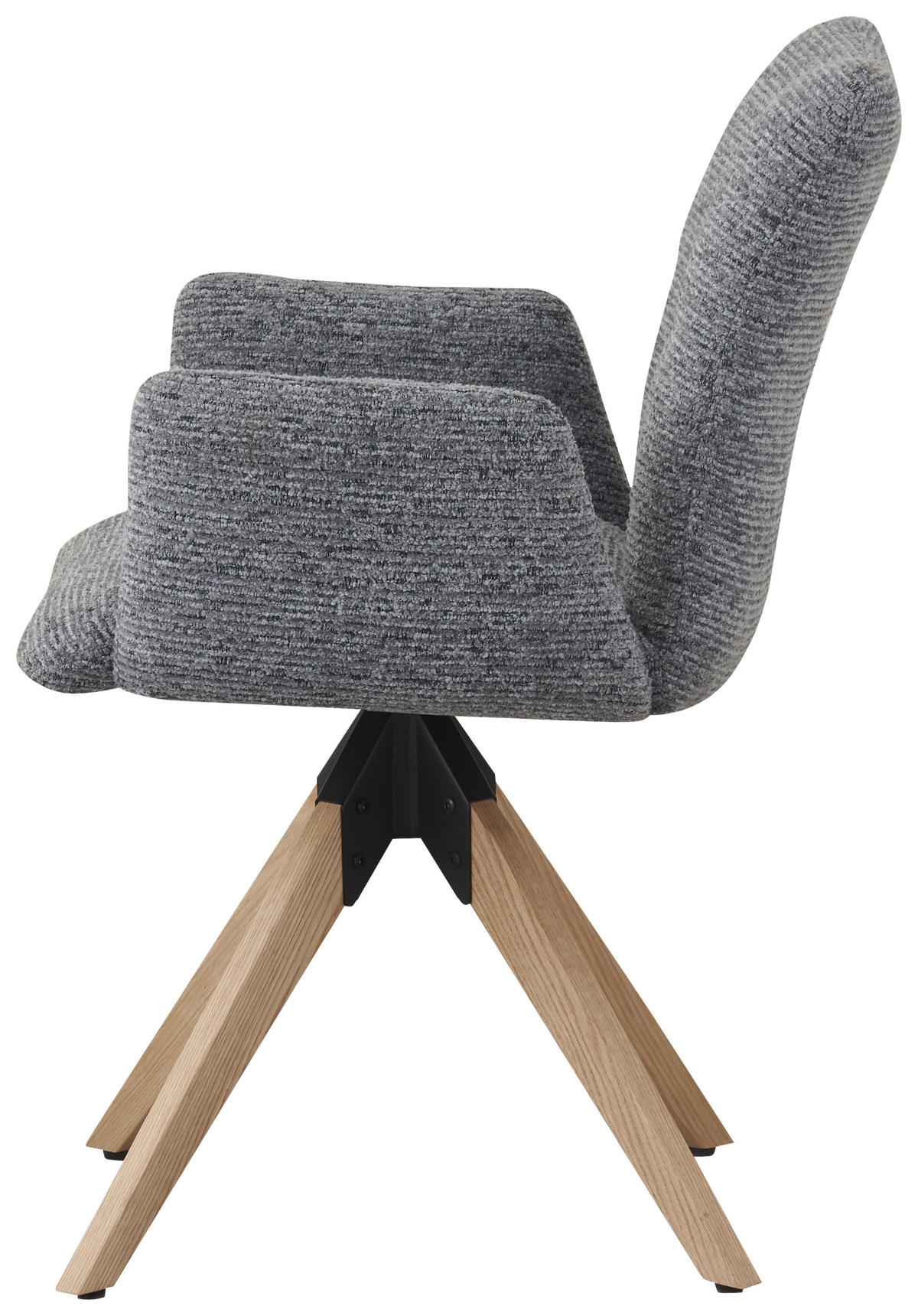 ARMLEHNSTUHL  in Eisen Struktur  - Eichefarben/Grau, Design, Holz/Textil (58/85/64cm) - Carryhome