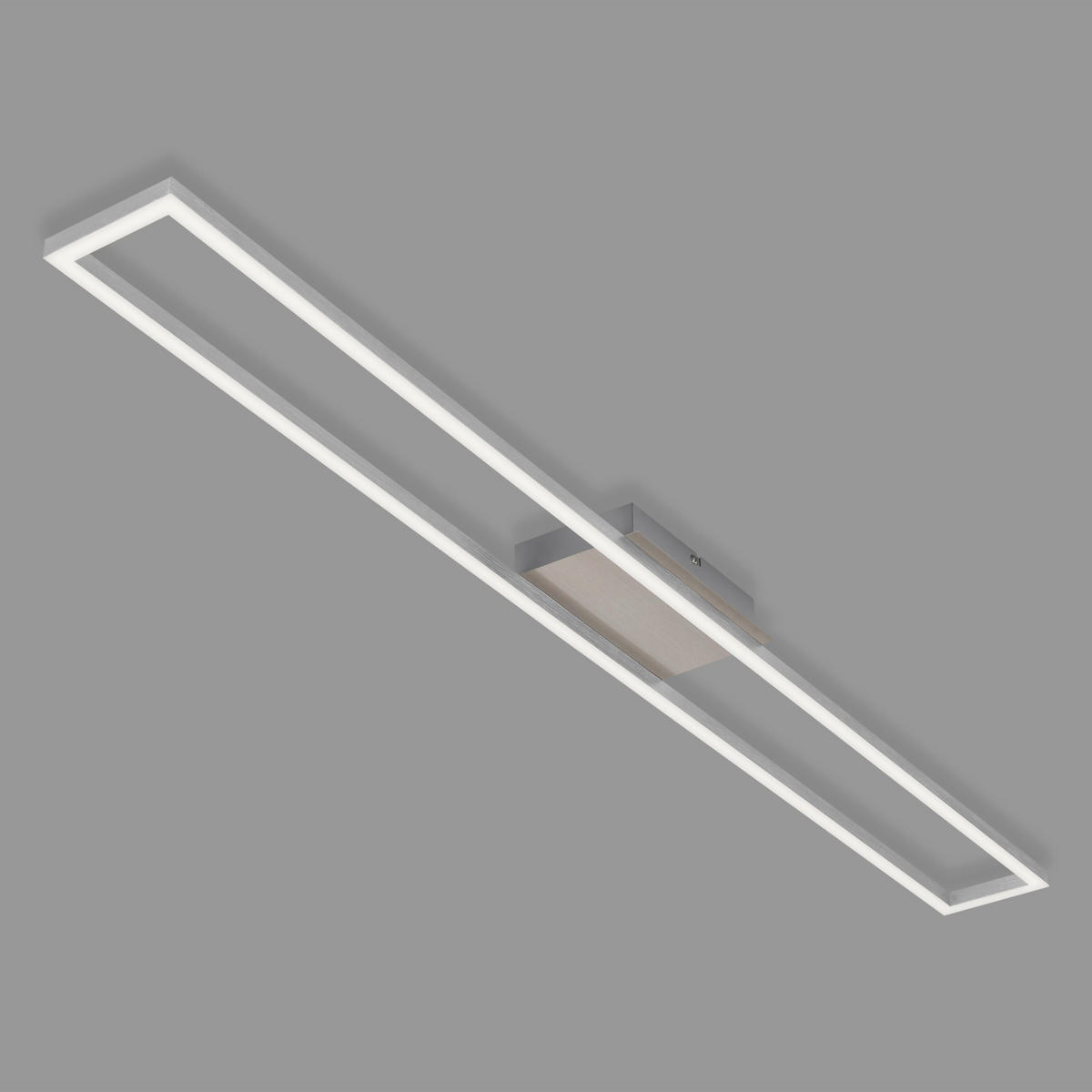 STROPNÉ LED SVIETIDLO, 110/12,5/5 cm - niklová, Design, kov/plast (110/12,5/5cm)
