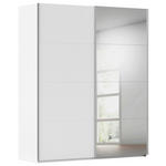 SCHWEBETÜRENSCHRANK 181/236/68 cm 2-türig Weiß  - Alufarben/Weiß, Basics, Glas/Holzwerkstoff (181/236/68cm) - Novel