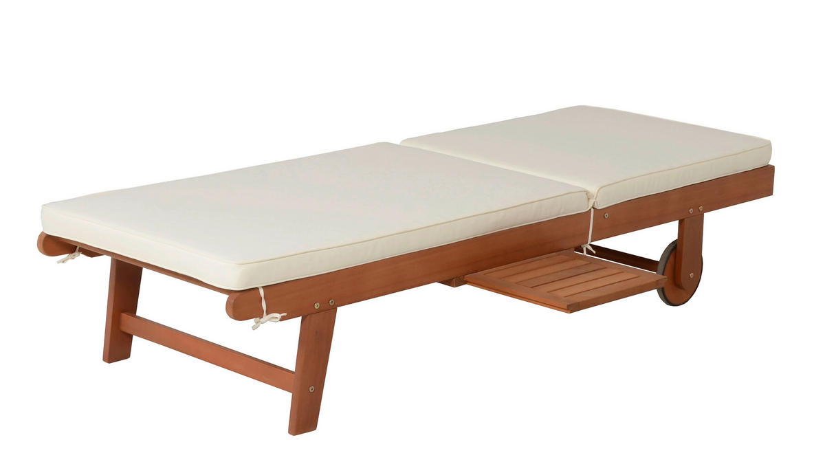 SONNENLIEGE 64/89/83 cm Eukalyptusholz  - Beige/Braun, Basics, Holz/Textil (64/89/83cm) - Gardenson