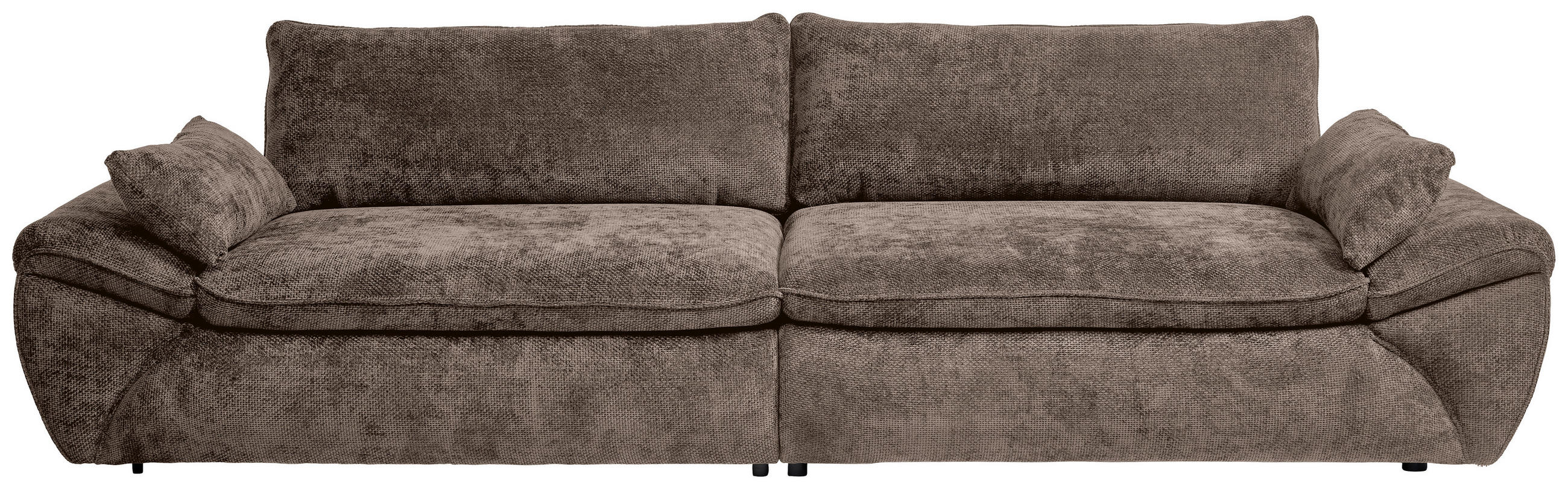 BIGSOFA Struktur Braun  - Schwarz/Braun, KONVENTIONELL, Kunststoff/Textil (302/80/120cm) - Hom`in