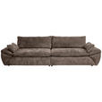 BIGSOFA Struktur Braun  - Schwarz/Braun, KONVENTIONELL, Kunststoff/Textil (302/80/120cm) - Hom`in