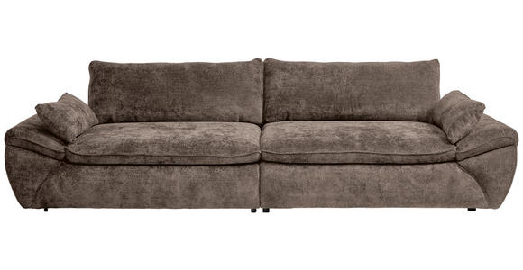 BIGSOFA Struktur Braun  - Schwarz/Braun, KONVENTIONELL, Kunststoff/Textil (302/80/120cm) - Hom`in