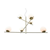 HÄNGELEUCHTE 115/80/150 cm    - Weiss/Messingfarben, Design, Glas/Metall (115/80/150cm) - Trio Leuchten