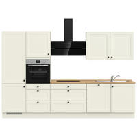KÜCHENBLOCK 330 cm   in Weiß, Eichefarben  - Eichefarben/Schwarz, MODERN, Holzwerkstoff/Metall (330cm) - Nobilia