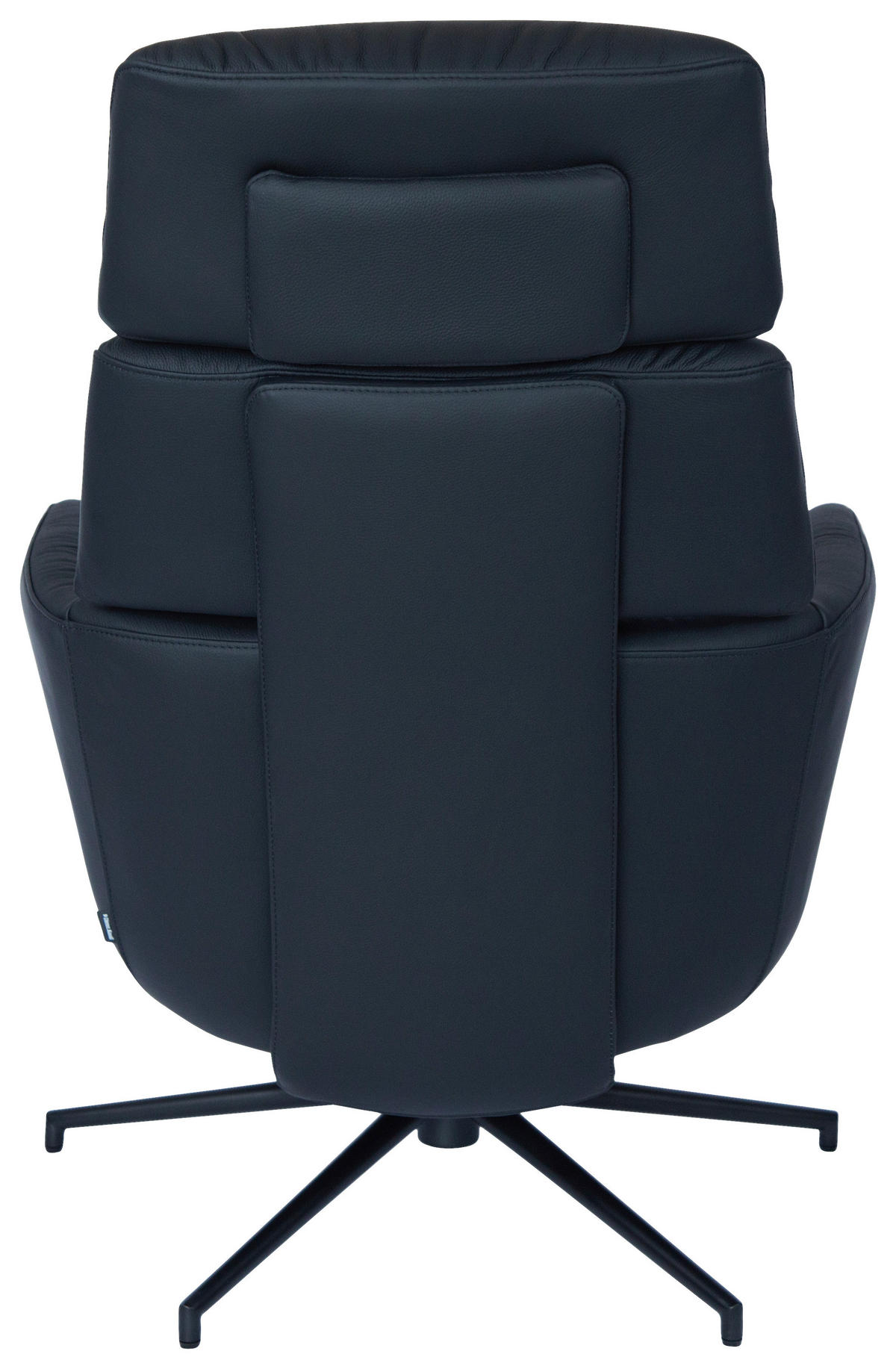 RELAXSESSELSET Echtleder Hocker, Kopfteilverstellung    - Schwarz, Design, Leder/Metall (73/110/87cm) - Dieter Knoll