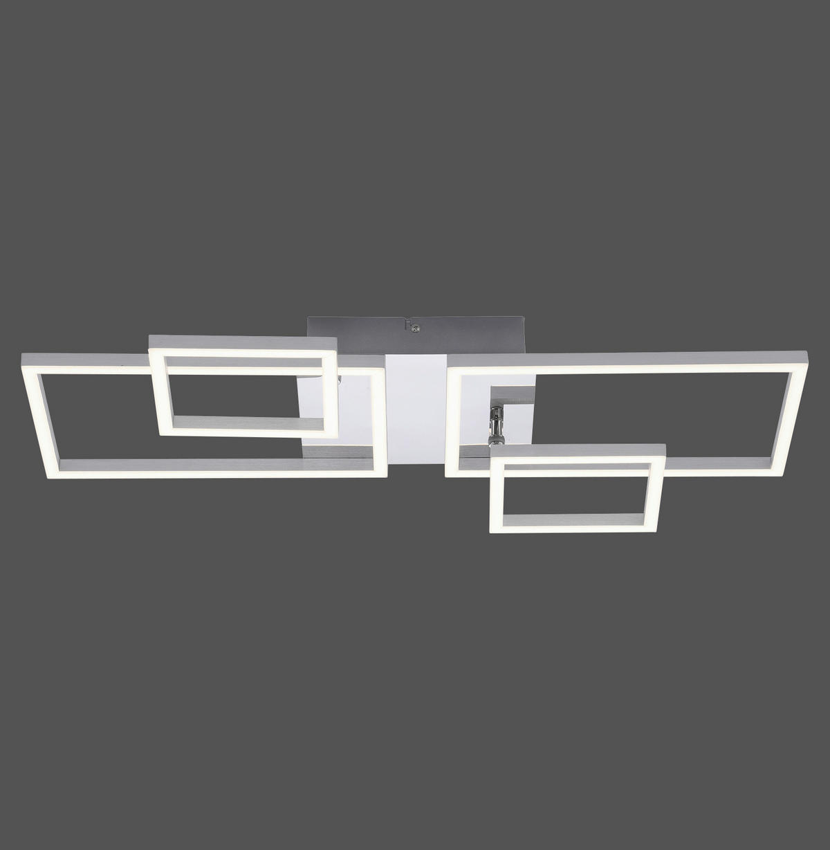 LED-DECKENLEUCHTE 65/75/33,8 cm   - Alufarben/Nickelfarben, Basics, Kunststoff/Metall (65/75/33,8cm)
