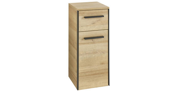 UNTERSCHRANK 30/72/33 cm   - Eichefarben/Schwarz, Natur, Glas/Holzwerkstoff (30/72/33cm) - Xora