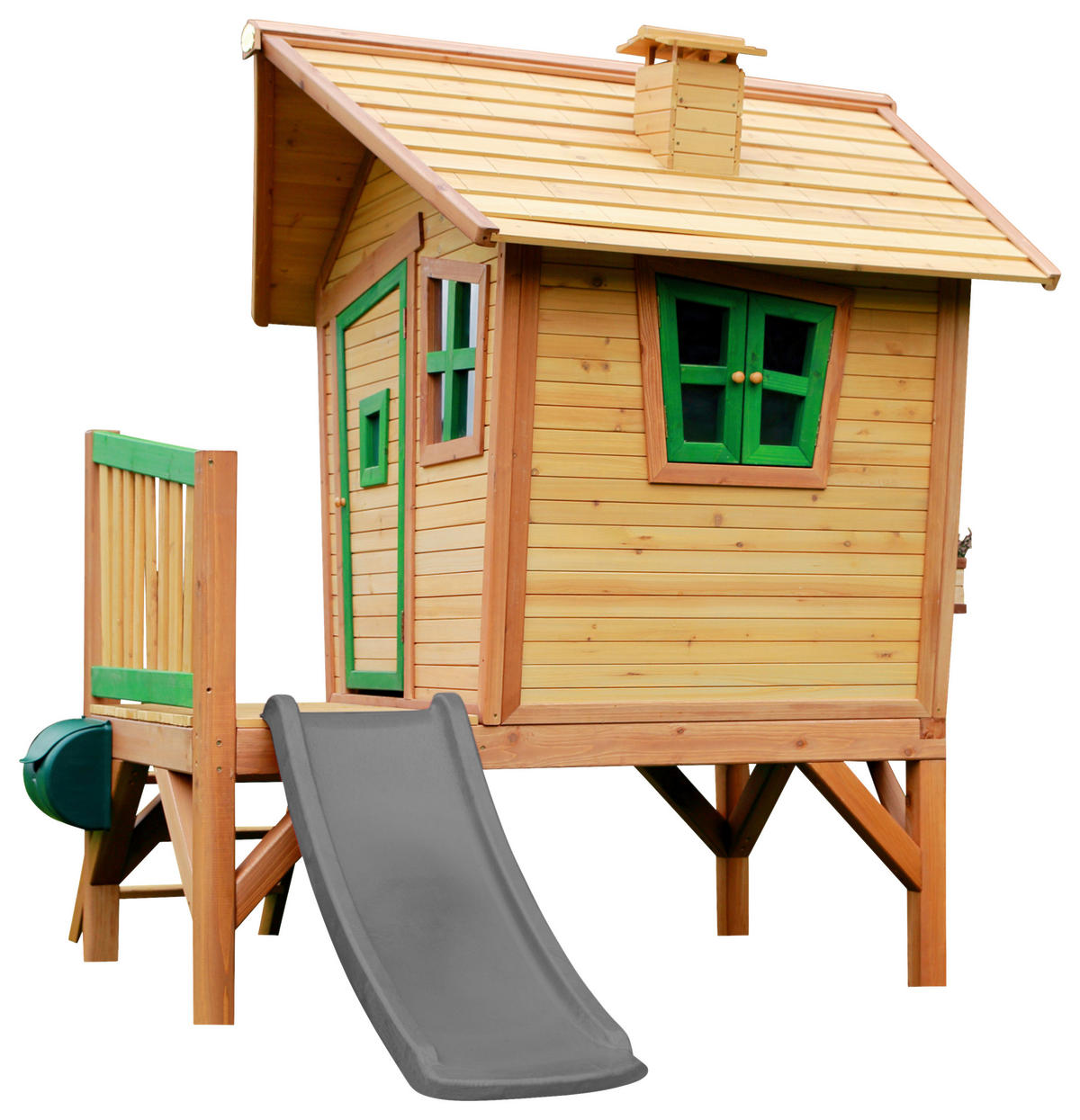SPIELHAUS 264/203/177 cm  - Braun/Grau, KONVENTIONELL, Holz/Kunststoff (264/203/177cm) - Ambia Garden