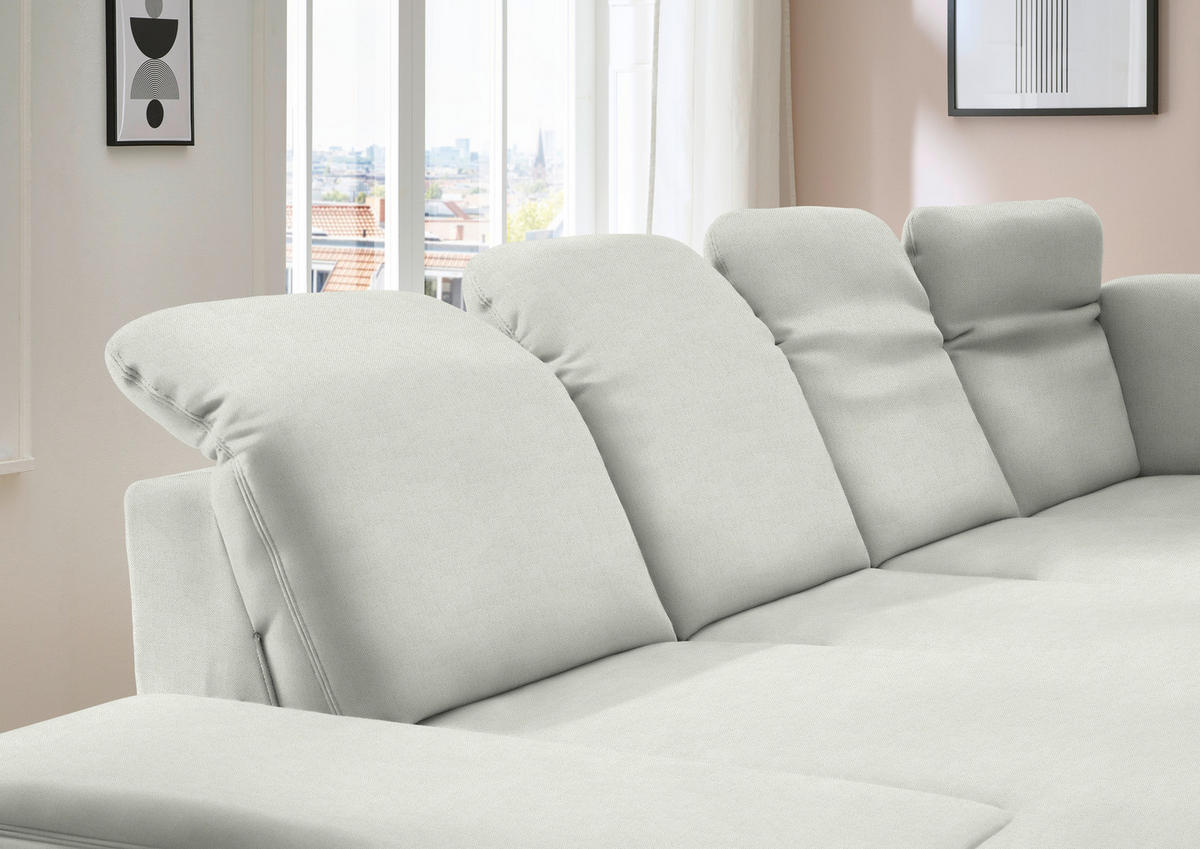 WOHNLANDSCHAFT  in Chenille Naturfarben  - Schwarz/Naturfarben, Design, Textil/Metall (198/364/255cm) - Beldomo Style