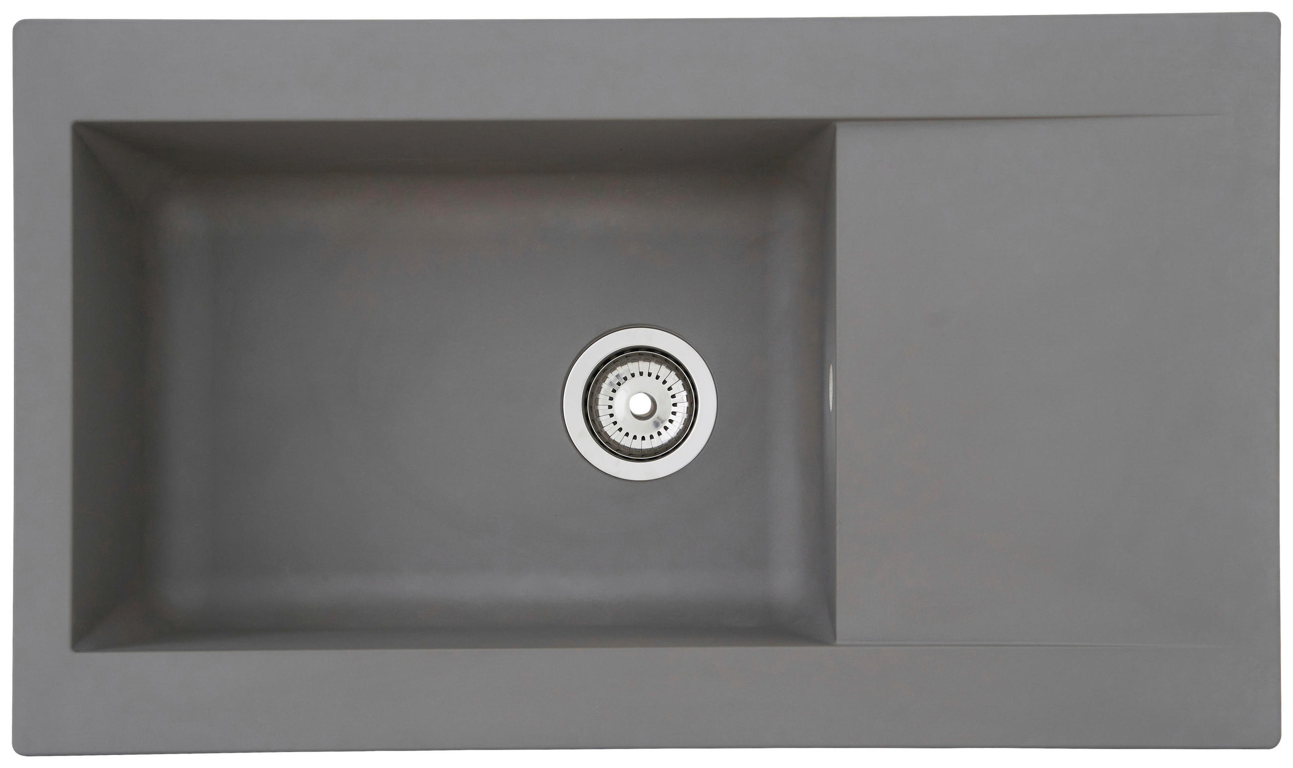 SPÜLE 1712DENVER86X50G  - Grau, Trend, Glas/Kunststoff (86/20/50cm) - Respekta