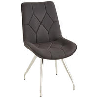 STUHL   Webstoff  Schwarz, Edelstahlfarben  - Edelstahlfarben/Schwarz, Design, Textil/Metall (51/89/66cm) - Novel