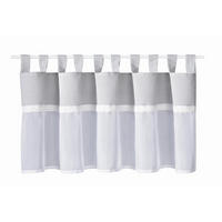 KURZGARDINE   150/50 cm   - Weiß/Grau, ROMANTIK / LANDHAUS, Textil (150/50cm)