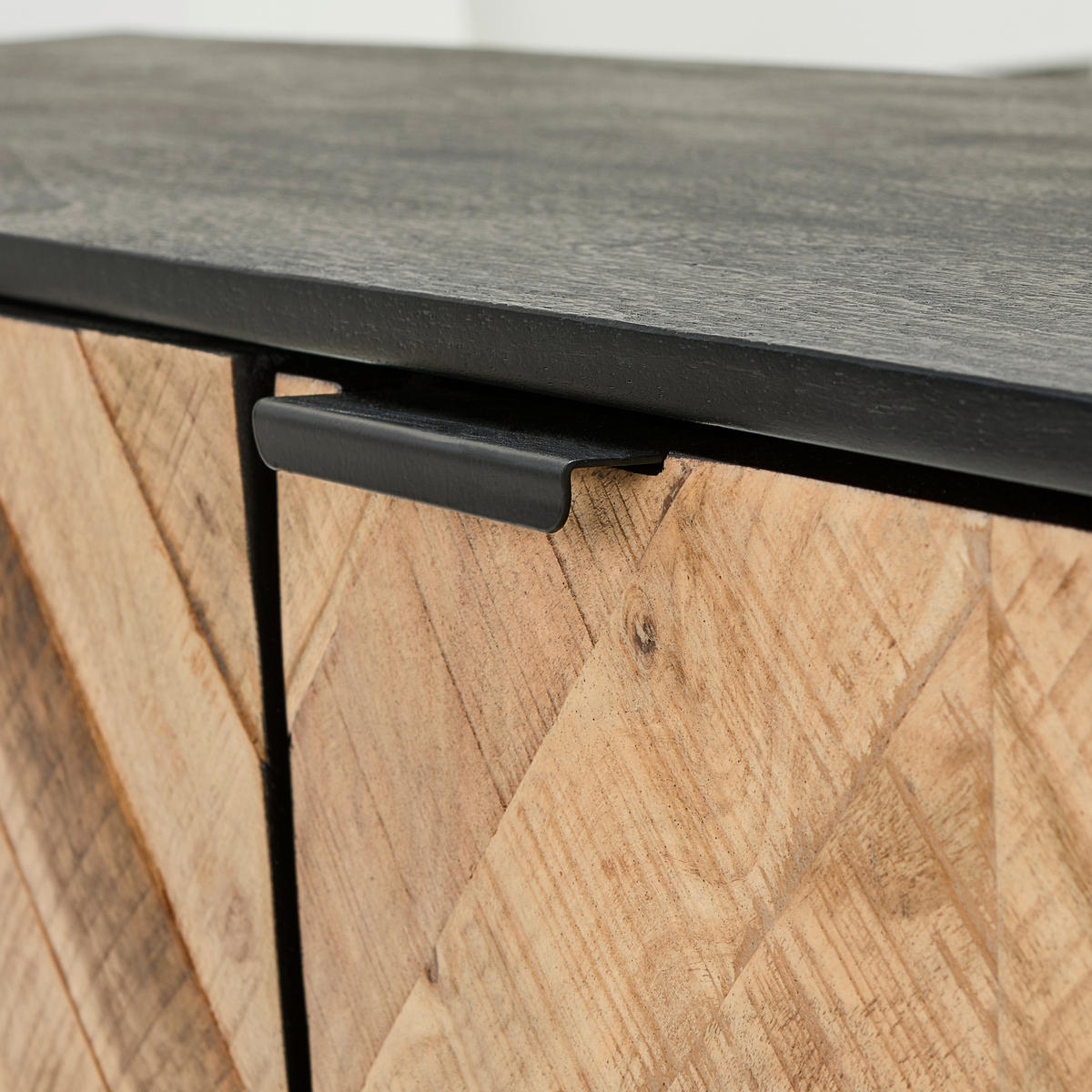 LOWBOARD  in 150/60/40 cm  - Schwarz/Akaziefarben, Design, Holz/Metall (150/60/40cm) - MID.YOU