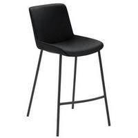 BARHOCKER Mikrofaser Anthrazit, Schwarz Stahl  - Anthrazit/Schwarz, Design, Textil/Metall (48/93/50cm) - Novel