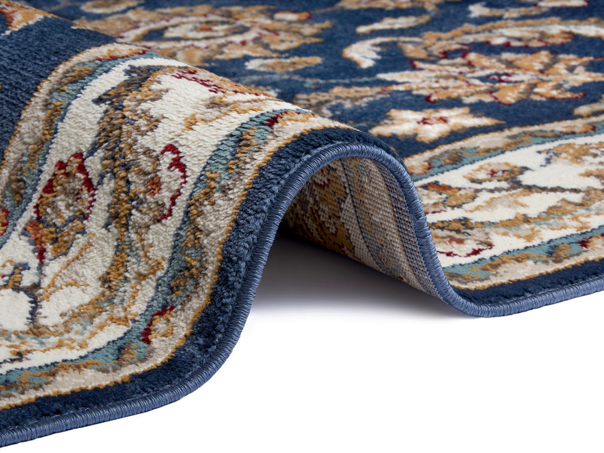 FLACHWEBETEPPICH 57/90 cm Luxor Blau, Creme  - Blau/Creme, Design, Kunststoff/Textil (57/90cm)