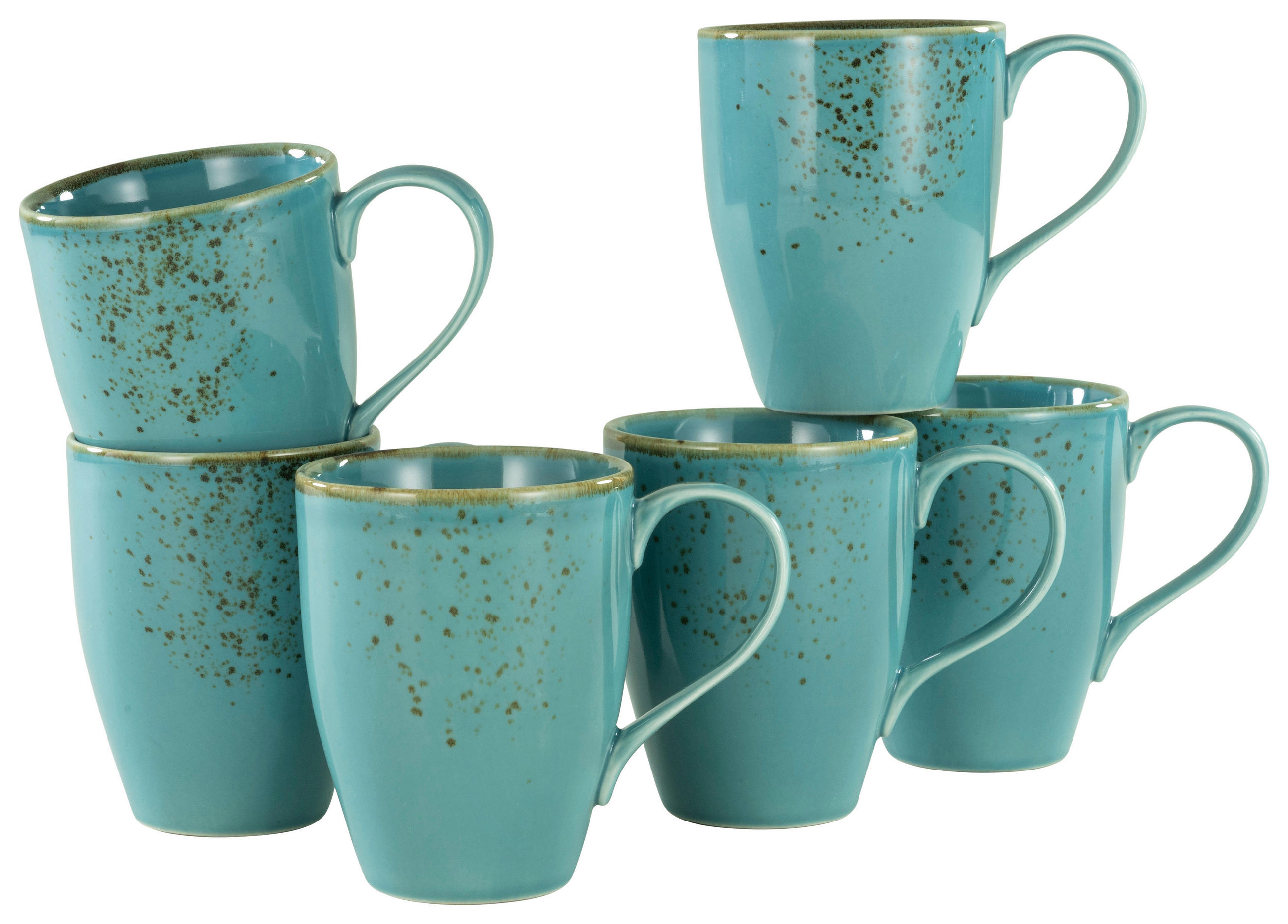 KAFFEEBECHERSET 6-teilig  - Türkis, Trend, Keramik (300ml) - Creatable
