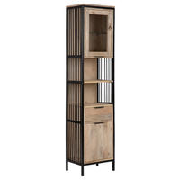 HOCHSCHRANK 43/180/30 cm  - Transparent/Schwarz, MODERN, Glas/Holz (43/180/30cm) - Livetastic