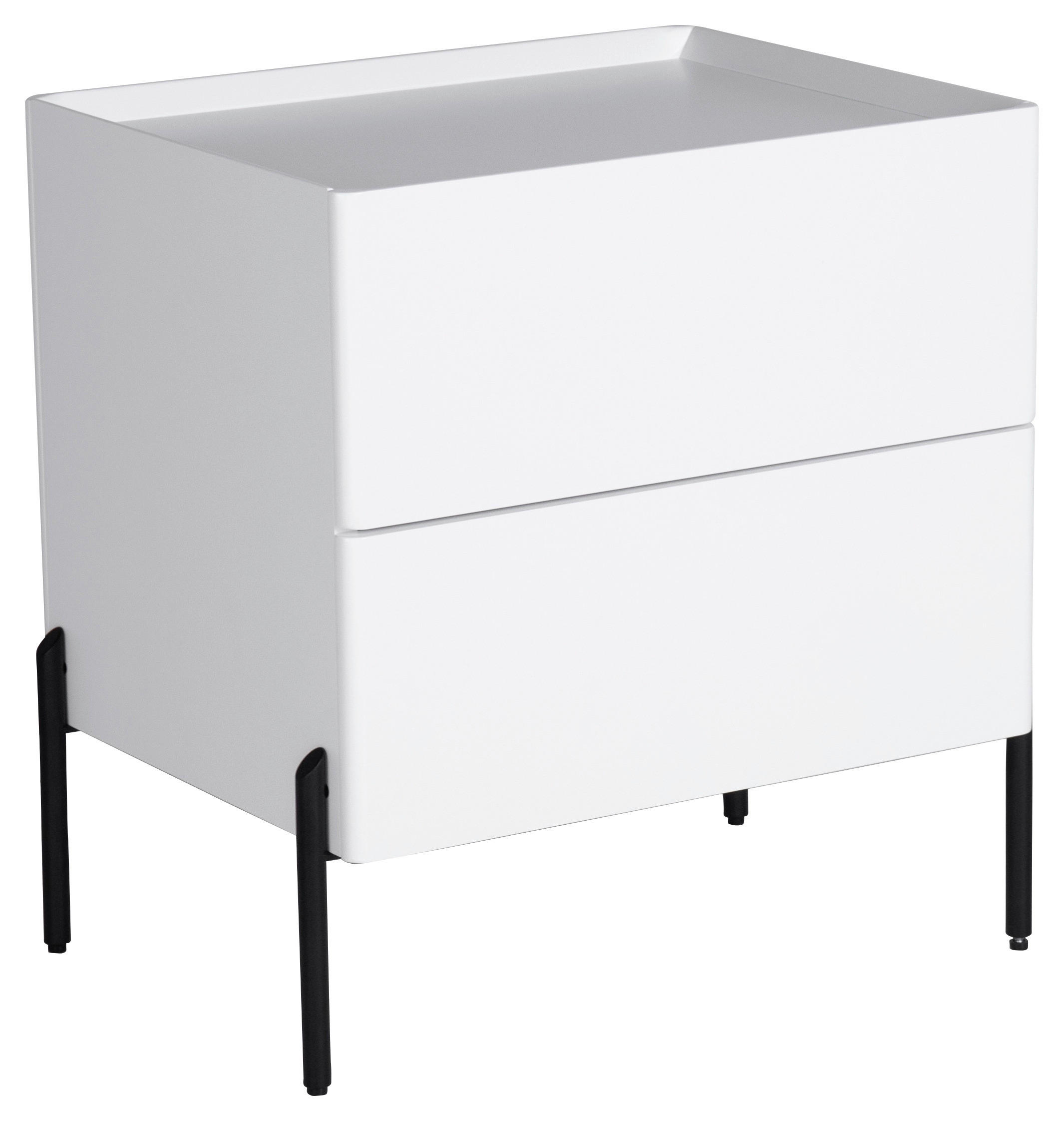 NACHTSCHRANK 50/55/40 cm  - Weiß, Design, Holzwerkstoff/Metall (50/55/40cm) - Livetastic