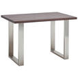 BARTISCH in Holz, Metall 180/100/95 cm   - Edelstahlfarben/Eichefarben, Design, Holz/Metall (180/100/95cm) - Novel
