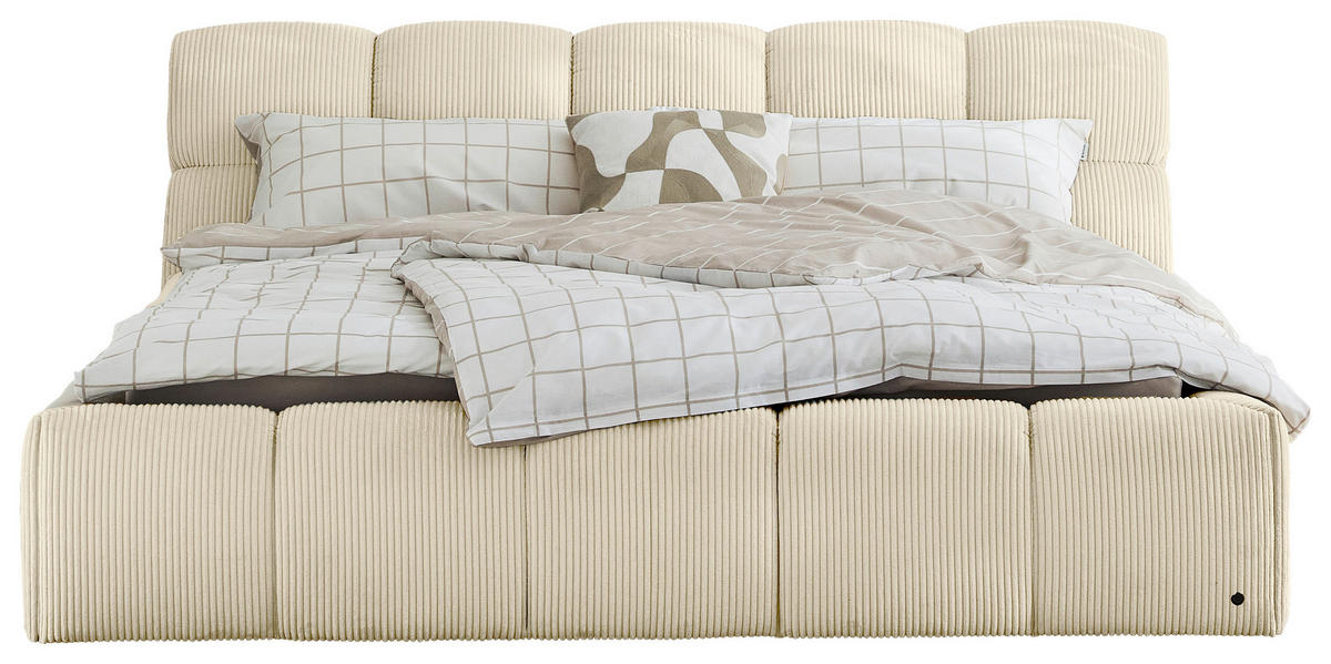 POLSTERBETT 140/200 cm,  in Beige,  - Beige/Schwarz, Design, Kunststoff/Textil (140/200cm) - Tom Tailor
