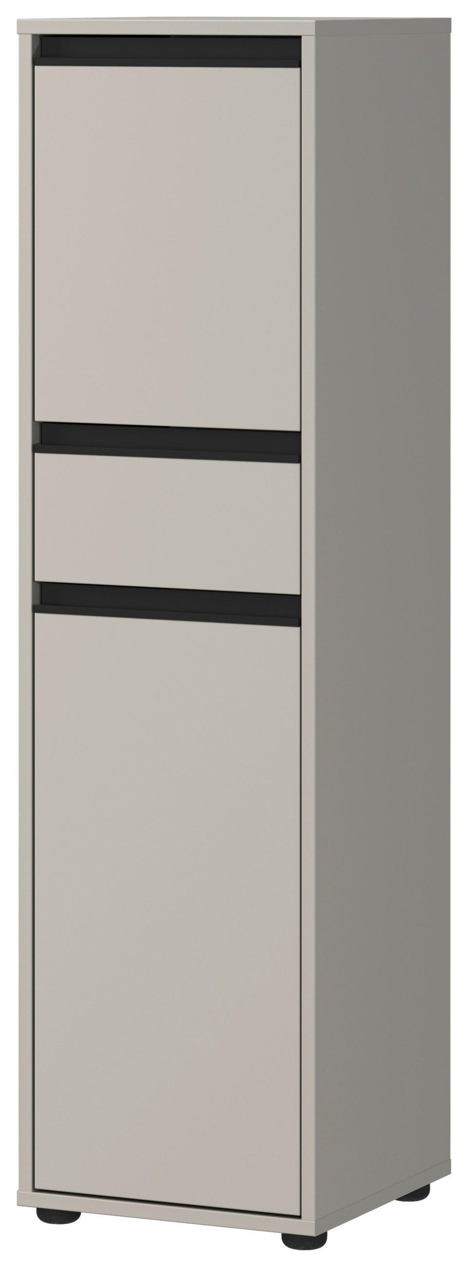 MIDISCHRANK 33/121/34 cm  - Schwarz/Grau, MODERN, Holzwerkstoff/Metall (33/121/34cm) - Germania