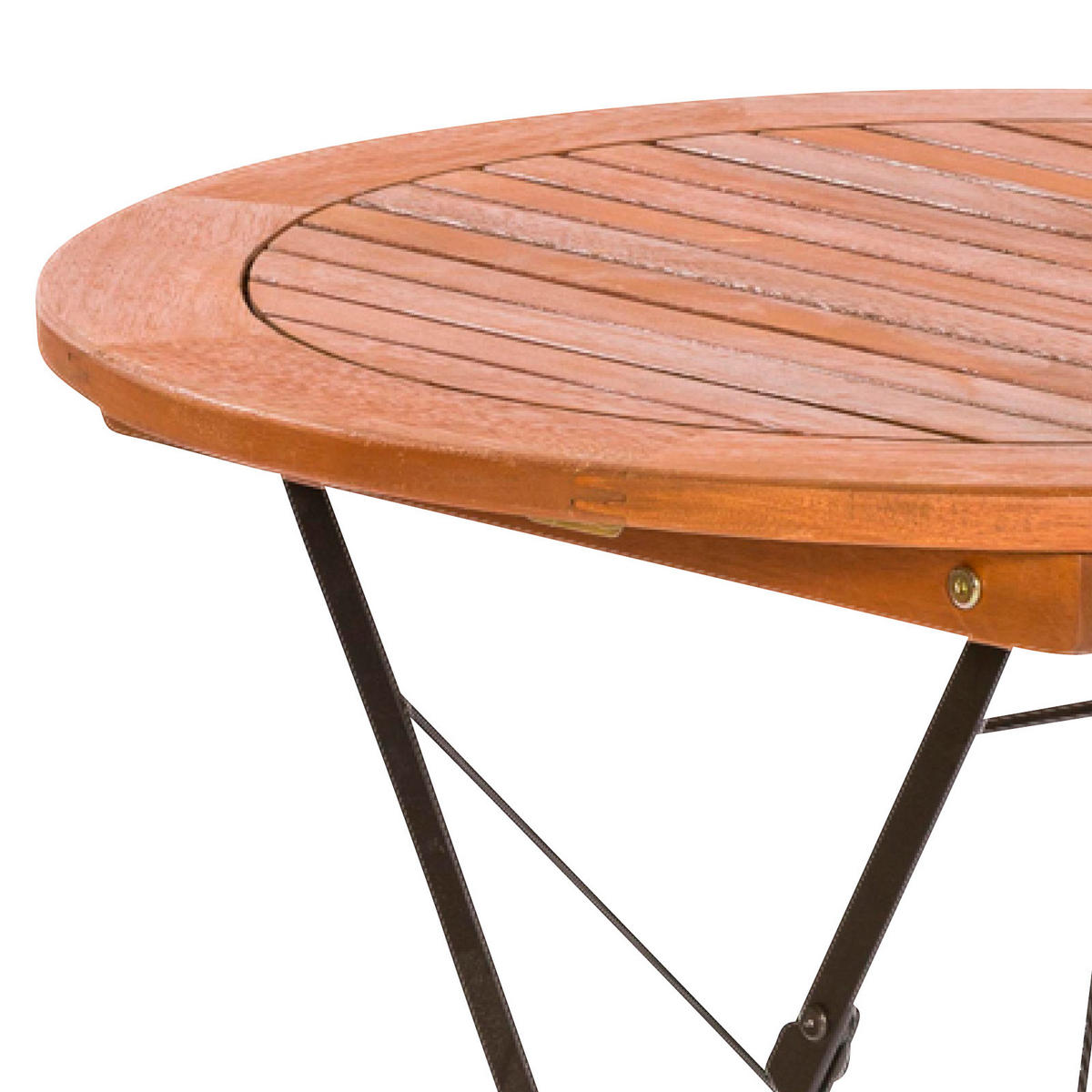 GARTENKLAPPTISCH Holz, Metall rund  - Naturfarben, ROMANTIK / LANDHAUS, Holz/Metall (70/74/70cm) - Gardenson