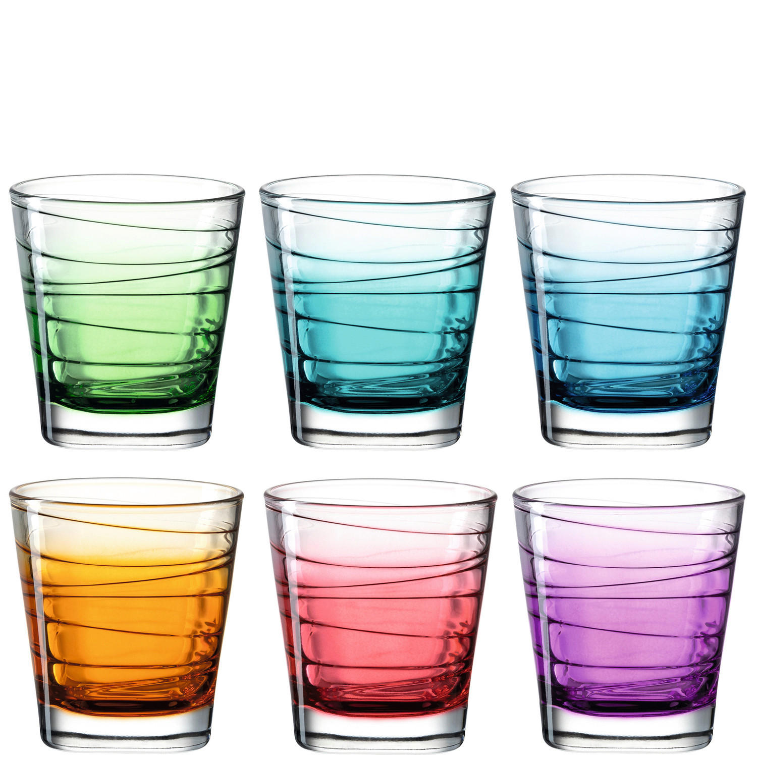 GLÄSERSET VARIO 6-teilig  - Türkis/Blau, Basics, Glas (250ml) - Leonardo