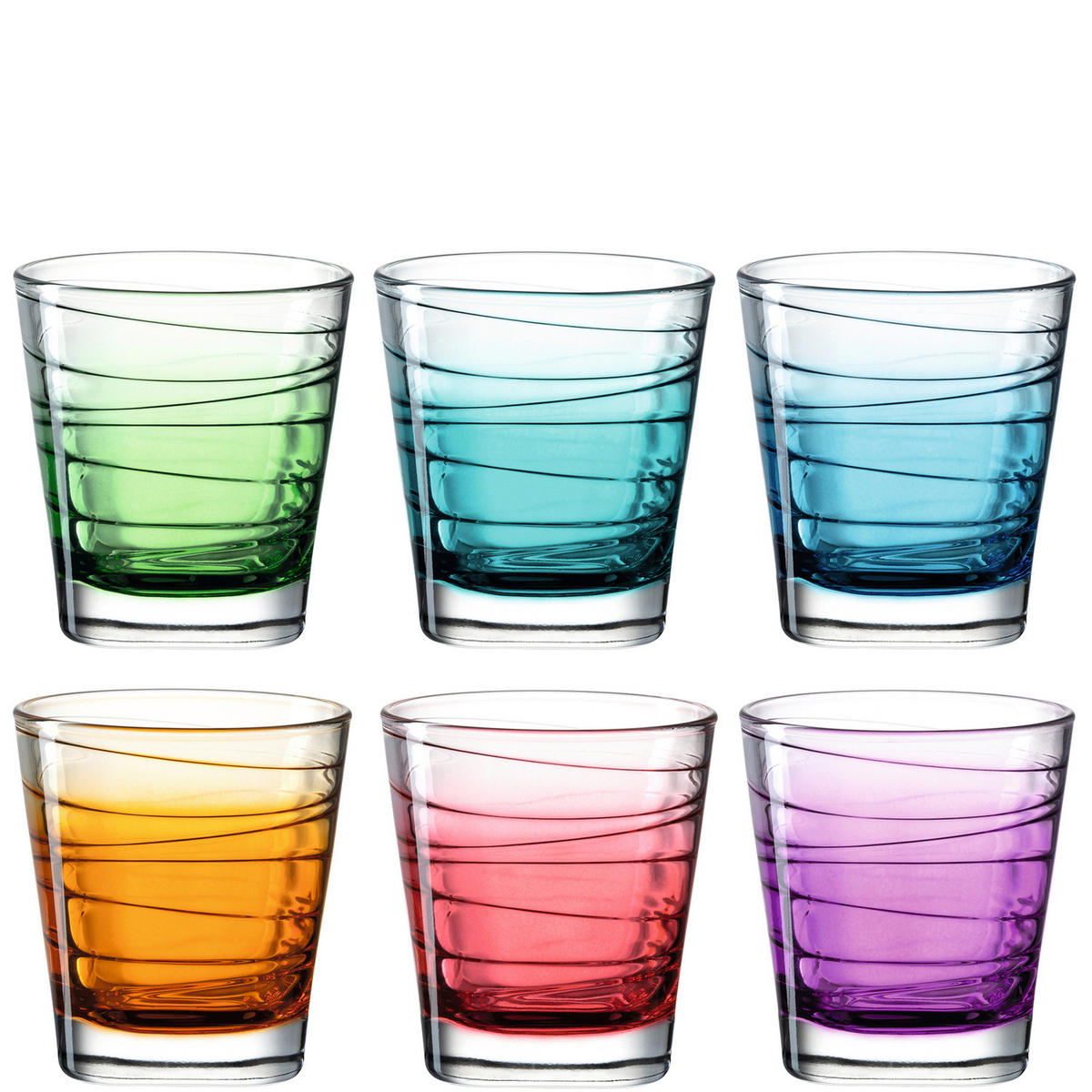 GLÄSERSET VARIO 6-teilig  - Türkis/Blau, Basics, Glas (250ml) - Leonardo